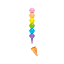 Afbeelding in Gallery-weergave laden, Ooly – Rainbow Scoops Stacking Erasable Crayons + Scented Eraser