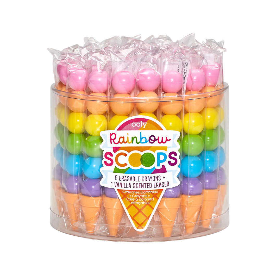 Ooly – Rainbow Scoops Stacking Erasable Crayons + Scented Eraser