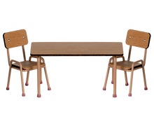 Afbeelding in Gallery-weergave laden, Maileg Tafel en stoel set Muis - Dark powder 11-5000-00