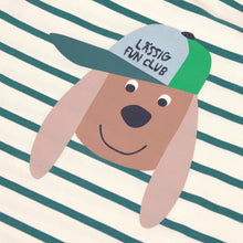 Afbeelding in Gallery-weergave laden, Lässig t-shirt jersey GOTS gestreepte hond - maat 62/68