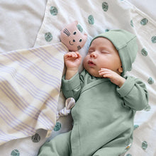 Afbeelding in Gallery-weergave laden, Lässig romper pyjama / kruippakje GOTS granietgroen - maat 50/56