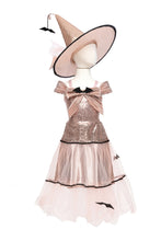 Afbeelding in Gallery-weergave laden, Great Pretenders Glam Witch jurk en hoed, maat 5/6 jaar - 31415