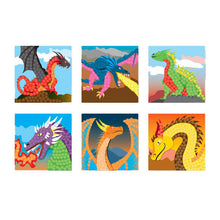 Afbeelding in Gallery-weergave laden, PlayMais Mosaic kaarten versieren Fantasy Dragon - set 6 stuks