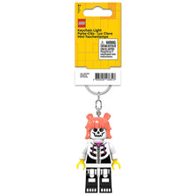 Afbeelding in Gallery-weergave laden, Lego sleutelhanger met licht - Skeleton Girl Halloween