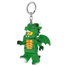 Afbeelding in Gallery-weergave laden, LEGO Classic sleutelhanger met licht Green Dragon Girl - Groene draak