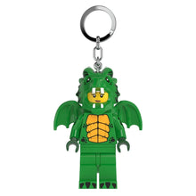 Afbeelding in Gallery-weergave laden, LEGO Classic sleutelhanger met licht Green Dragon Girl - Groene draak