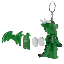 Afbeelding in Gallery-weergave laden, LEGO Classic sleutelhanger met licht Green Dragon Girl - Groene draak