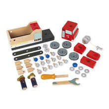 Afbeelding in Gallery-weergave laden, Janod Brico'Kids houten brandweerwagen - J06469