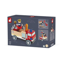 Afbeelding in Gallery-weergave laden, Janod Brico'Kids houten brandweerwagen - J06469