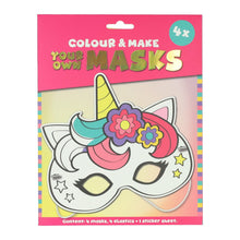Afbeelding in Gallery-weergave laden, Kleur en maak je eigen masker - set 4 stuks - Eenhoorn