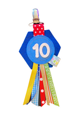 Afbeelding in Gallery-weergave laden, Roebie verjaardagsbadge cijfer 10 - Blauw