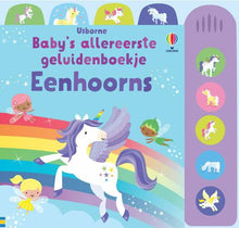 Afbeelding in Gallery-weergave laden, Usborne boek - Baby's allereerste geluidenboekje - Eenhoorns