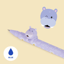 Afbeelding in Gallery-weergave laden, Legami Gel Pen with "Hip Hippo Hooray" Hippo Animal Decoration - Lovely Friends