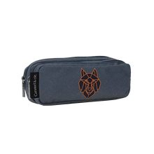 Afbeelding in Gallery-weergave laden, Caramel & Cie - Dubbele pennenzak Wolf blauw - TRD07_0403