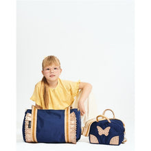 Afbeelding in Gallery-weergave laden, Caramel et Cie weekentas Frous Frous franjes Glitter Marineblauw - WB09_4304