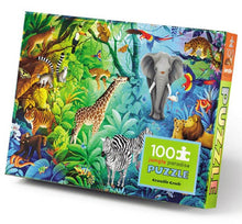 Afbeelding in Gallery-weergave laden, Crocodile Creek Holographic Foil puzzel 5+ 100 stukjes - Jungle Paradijs
