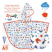 Afbeelding in Gallery-weergave laden, Djeco regencape maat Small (3-5 jaar) - Ocean - DD04672