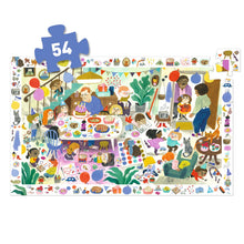 Afbeelding in Gallery-weergave laden, Djeco observatiepuzzel / zoekpuzzel Het verjaardagsfeest 54 stukjes - DJ07566