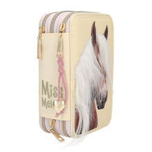 Afbeelding in Gallery-weergave laden, Depesche Miss Melody 3-vaks etui met paardenhoofd - 13975