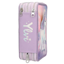 Afbeelding in Gallery-weergave laden, Depesche Ylvi eenhoorn 3-vaks etui met geborduurde vleugels - 13417