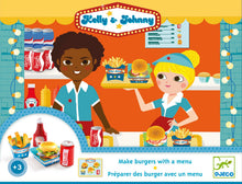 Afbeelding in Gallery-weergave laden, Djeco hamburger menu speelset Kelly & Johnny - DJ05505