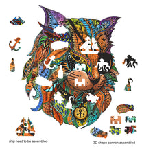 Afbeelding in Gallery-weergave laden, Eureka 2D Rainbow houten puzzel Piratenkat - 116 stukjes