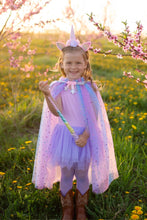 Afbeelding in Gallery-weergave laden, Great Pretenders Rainbow Unicorn cape met haarband, maat 4/6 jaar - 51425