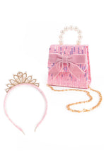 Afbeelding in Gallery-weergave laden, Great Pretenders - The Mademoiselle Mini Purse tas met tiara haarband - roze