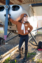 Afbeelding in Gallery-weergave laden, Great Pretenders Pionier pilotenjas met hoed en sjaal, maat 5-6 jaar