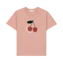 Afbeelding in Gallery-weergave laden, Lässig T-shirt Jersey GOTS Cherry peach - maat 98/104, 2-4 jaar