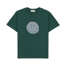 Afbeelding in Gallery-weergave laden, Lässig t-shirt jersey GOTS Smile dark green - maat 110/116, 4-6 jaar