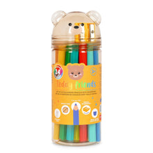 Afbeelding in Gallery-weergave laden, Legami set van 24 kleurpotloden met puntenslijper - Teddy Friends
