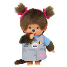 Afbeelding in Gallery-weergave laden, Monchhichi Aap meisje met poezenjurkje (20cm) - 203895