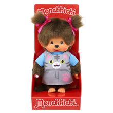 Afbeelding in Gallery-weergave laden, Monchhichi Aap meisje met poezenjurkje (20cm) - 203895
