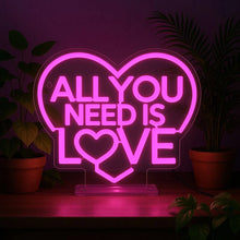 Afbeelding in Gallery-weergave laden, Legami Valentijn - Neon Effect Led Lamp - All You Need is Love - It's a Sign