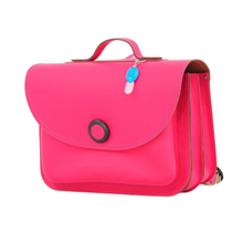 Afbeelding in Gallery-weergave laden, Own Stuff Lederen Boekentas Fuchsia roze - met magnetische sluiting
