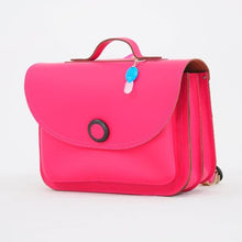 Afbeelding in Gallery-weergave laden, Own Stuff Lederen Boekentas Fuchsia roze - met magnetische sluiting