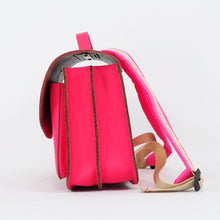 Afbeelding in Gallery-weergave laden, Own Stuff Lederen Boekentas Fuchsia roze - met magnetische sluiting