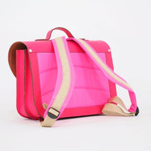 Afbeelding in Gallery-weergave laden, Own Stuff Lederen Boekentas Fuchsia roze - met magnetische sluiting