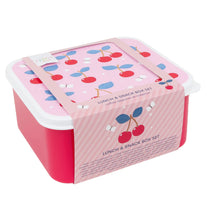 Afbeelding in Gallery-weergave laden, A Little Lovely Company - Lunch & snack box set - Cherries Kersen