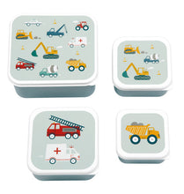 Afbeelding in Gallery-weergave laden, A Little Lovely Company - Lunch & snack box set - Voertuigen