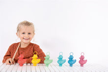 Afbeelding in Gallery-weergave laden, Scratch set Van 6 Kermiseendjes + 2 houten hengels - Koraalrif