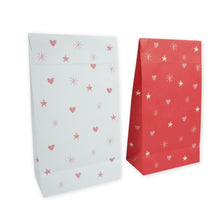 Afbeelding in Gallery-weergave laden, Migros kerst cadeautasjes rood/wit - 22,5 cm hoog - set 6 stuks