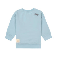 Afbeelding in Gallery-weergave laden, Lässig kinder sweater GOTS hond zachtblauw - maat 74/80