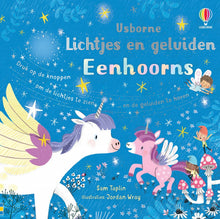 Afbeelding in Gallery-weergave laden, Usborne boek Lichtjes en geluiden / geluidenboek Eenhoorns
