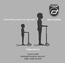 Afbeelding in Gallery-weergave laden, Scoot and Ride - Highwaykick 5 - Forest LED (vanaf 5 jaar, lengte 118-180 cm)