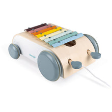 Afbeelding in Gallery-weergave laden, Janod Sweet Cocoon, houten trekkar Xylofoon op wielen - J04406