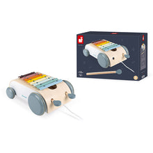 Afbeelding in Gallery-weergave laden, Janod Sweet Cocoon, houten trekkar Xylofoon op wielen - J04406