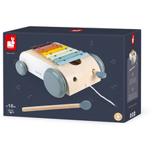 Afbeelding in Gallery-weergave laden, Janod Sweet Cocoon, houten trekkar Xylofoon op wielen - J04406