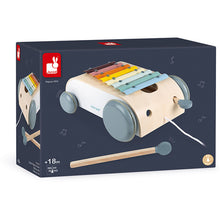Afbeelding in Gallery-weergave laden, Janod Sweet Cocoon, houten trekkar Xylofoon op wielen - J04406